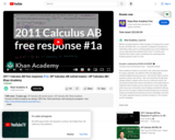 Calculus: 2011 Calculus Ab Free Response #1A