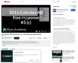 Calculus: 2011 Calculus Ab Free Response #3 (c)
