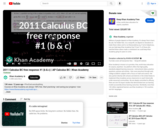 Calculus: 2011 Calculus Bc Free Response #1 (b & C)