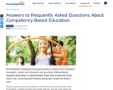 Personalized Learning & Competency-Based Education FAQs from Knowledge
