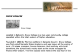 Utah History Encyclopedia. Snow College.