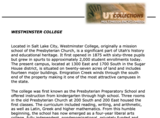 Utah History Encyclopedia. Westminster College.
