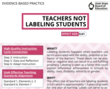 Teachers Not Lableing Students EBP