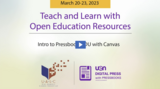 Teach & Learn with OER 2023: Intro to PressbooksEDU with Canvas
