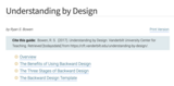 Bowen, R. “Understanding by Design.” Vanderbilt Center for Teaching.