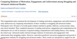 Comparing Relations of Motivation, Engagement, and Achievement among Struggling and Advanced Adolescent Readers