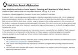 Data Analysis and Instructional Support Planning with Acadience Math Results