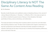 Disciplinary Literacy Is NOT The Same As Content Area Reading