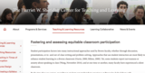 Fostering and Assessing Equitable Classroom Discussion, from Brown University’s Center for Teaching & Learning