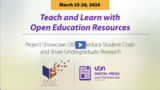 Project Showcase: OER to Reduce Student Costs and Share Undergraduate Research