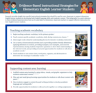 Evidence-Based Instructional Strategies for Elementary English Learner Students