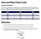 Onset and Rime Picture Cards