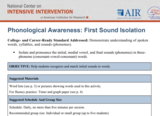 Phonological Awareness: First Sound Isolation