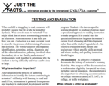 Testing and Evaluation Fact Sheet