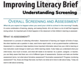 Improving Literacy Brief: Understanding Screening