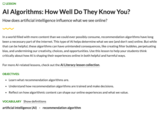 AI Algorithms: How Well Do They Know You?