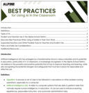 Alpine School District Best Practices for Using AI in the Classroom