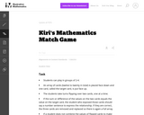 Kiri's Mathematics Match Game