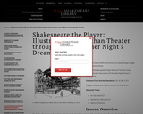 Shakespeare the Player: Illustrating Elizabethan Theatre through A Midsummer Night's Dream