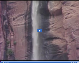 Geography of Utah. Water. Waterfall During Rainstorm.
