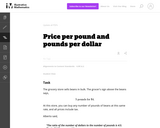 Price per pound and pounds per dollar