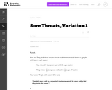 Sore Throats, Variation 1