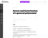 Zeroes and factorization of a general polynomial