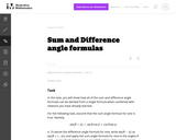 F-TF Sum and Difference angle formulas