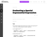 N-RN Evaluating a Special Exponential Expression