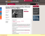 Calculus Revisited: Complex Variables, Differential Equations, and Linear Algebra, Fall 2011