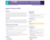CS Discoveries 2019-2020: Web Development Lesson 2.3: Intro to HTML