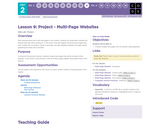 CS Discoveries 2019-2020: Web Development Lesson 2.9: Project - Multi-Page Websites