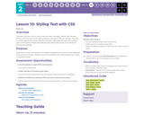 CS Discoveries 2019-2020: Web Development Lesson 2.1: Styling Text with CSS