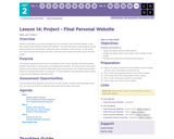 CS Discoveries 2019-2020: Web Development Lesson 2.14: Project - Final Personal Website