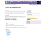 CS Discoveries 2019-2020: The Design Process Lesson 4.13: Linking Screens