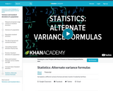 Statistics: Alternate Variance Formulas