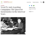 NAACP's Anti-Lynching Campaigns: The Quest for Social Justice in the Interwar Years