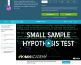 Statistics: Small Sample Hypothesis Test