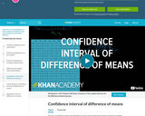 Statistics: Confidence Interval of Difference of Means