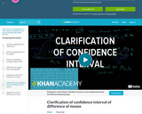 Statistics: Clarification of Confidence Interval of Difference of Means