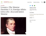 Lesson 1: The Monroe Doctrine: U.S. Foreign Affairs (circa 1782-1823) and James Monroe