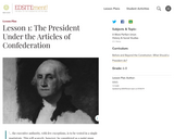 Lesson 1: The President Under the Articles of Confederation