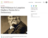 Walt Whitman to Langston Hughes: Poems for a Democracy