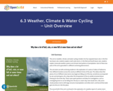 6.3 Weather, Climate & Water Cycling - Unit Overview