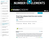 Proof: Any subspace basis has same number of elements