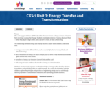 CKSci Unit 1: Energy Transfer and Transformation