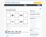 Open Middle Task: Integer Sums and Differences