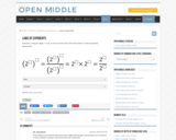 Open Middle Task: Laws of Exponents