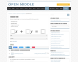 Open Middle Task: Standard Form