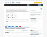 Open Middle Task: System of Equations, special cases